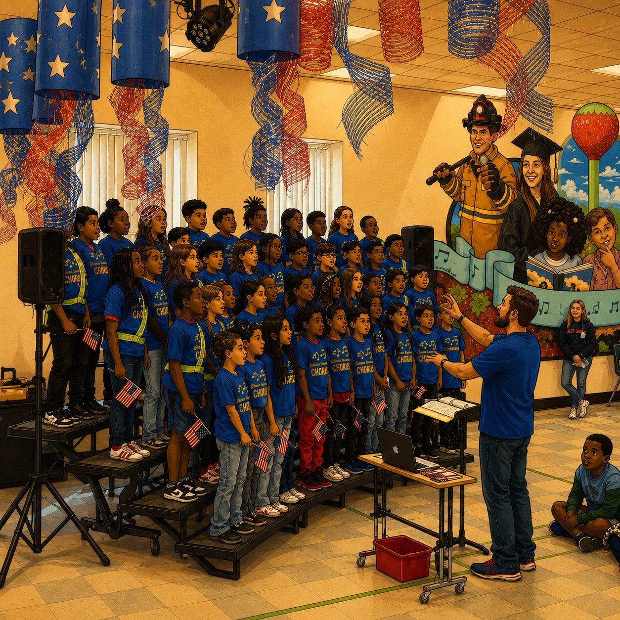 Mr. Young conducting his chorus